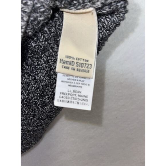 L.L Bean Women's Coastal Cotton Sweater, Cardigan Size M Gray Black Accents VTG‎ - Picture 8 of 10